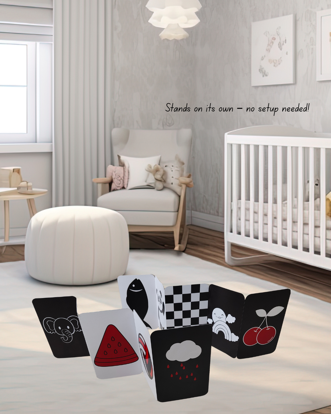 High Contrast Flash Cards – Fold-Out Zig-Zag Edition
