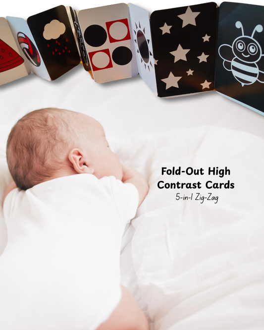 High Contrast Flash Cards – Fold-Out Zig-Zag Edition
