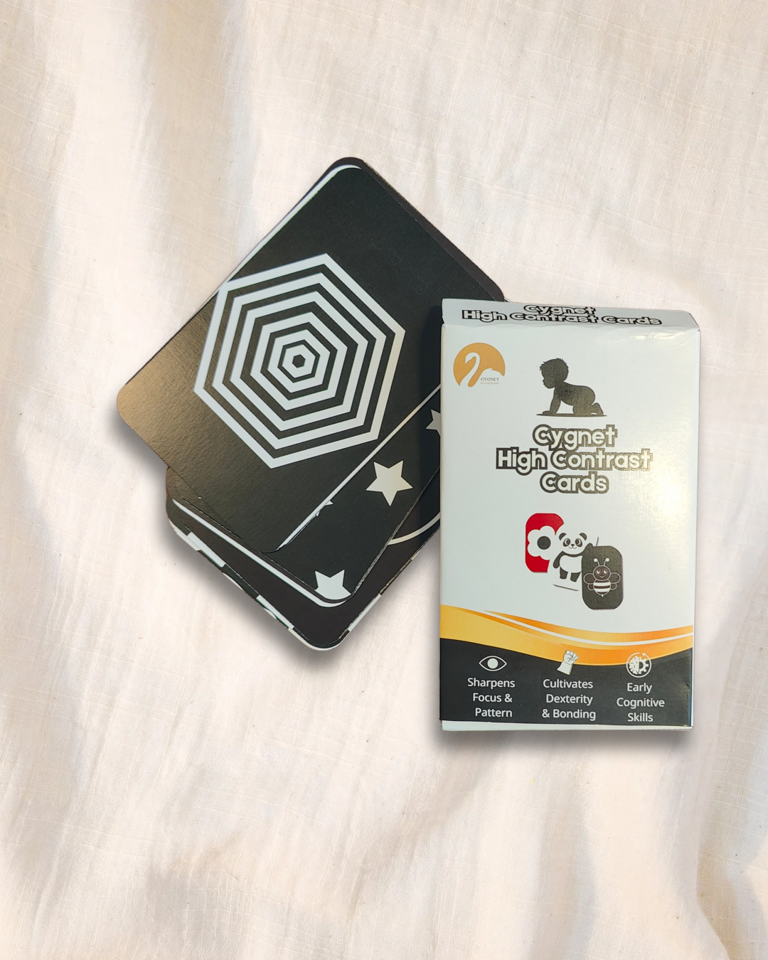 High Contrast Flash Cards – Wooden Stand Edition