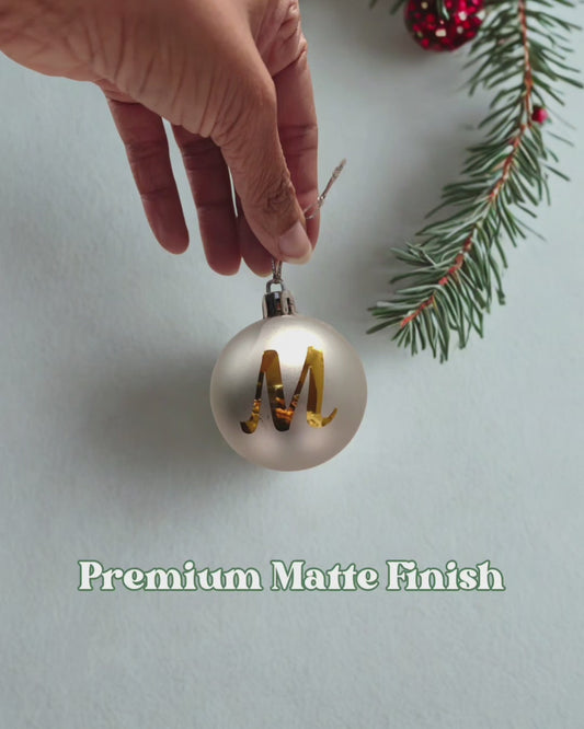 Matte Personalised Christmas Bauble – Custom Initial