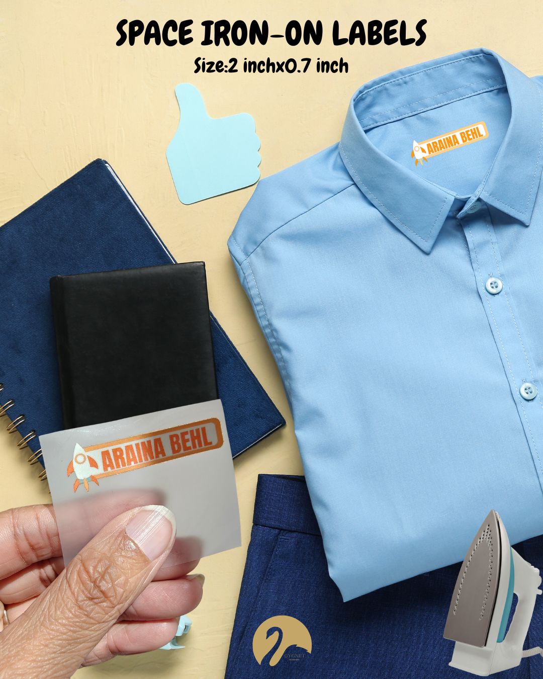Customised Iron-On Name Labels for Clothes, Bags & more