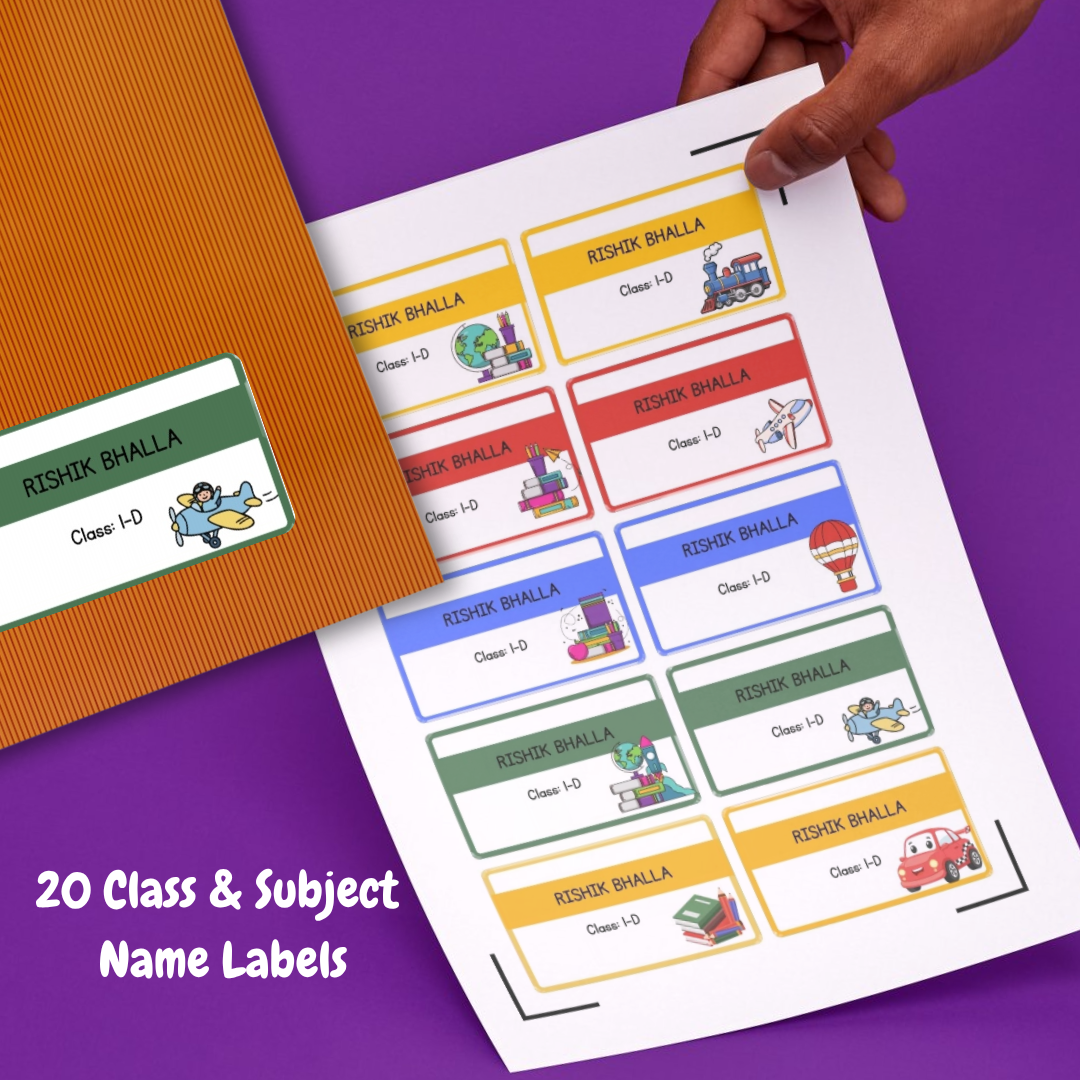 Class & Subject Name Labels (Set of 20)