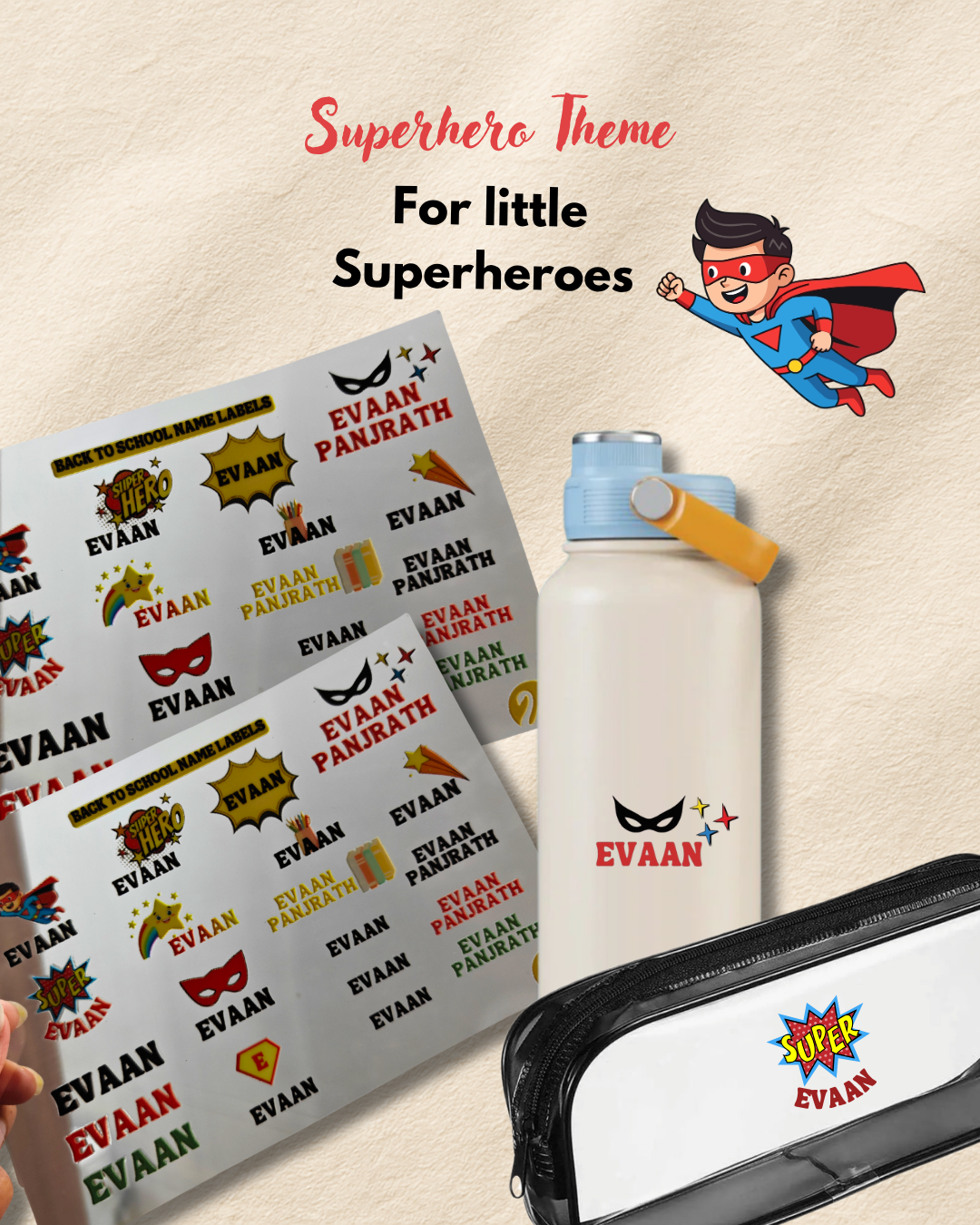 Personalised Back-to-School Name Labels (40 different labels)