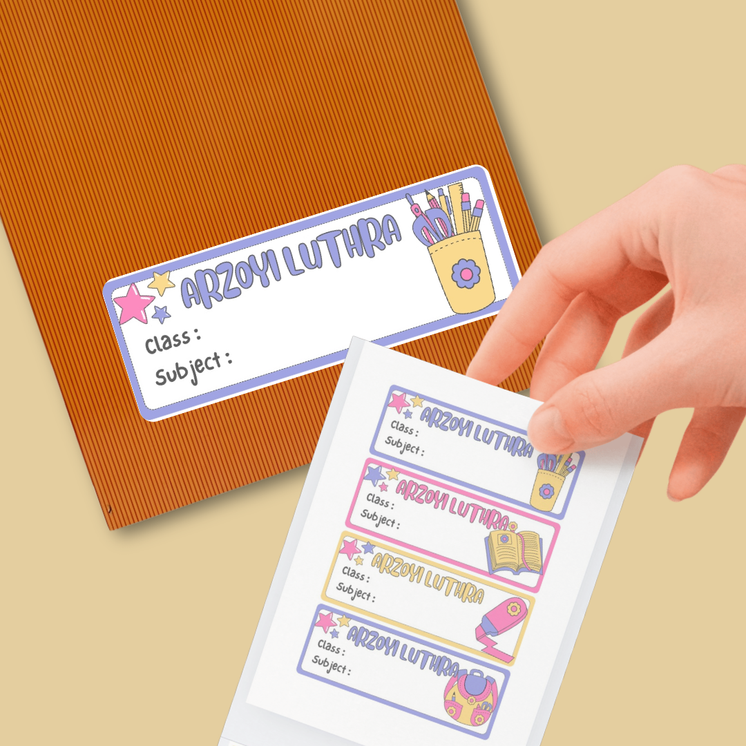 Class & Subject Name Labels (Set of 20)