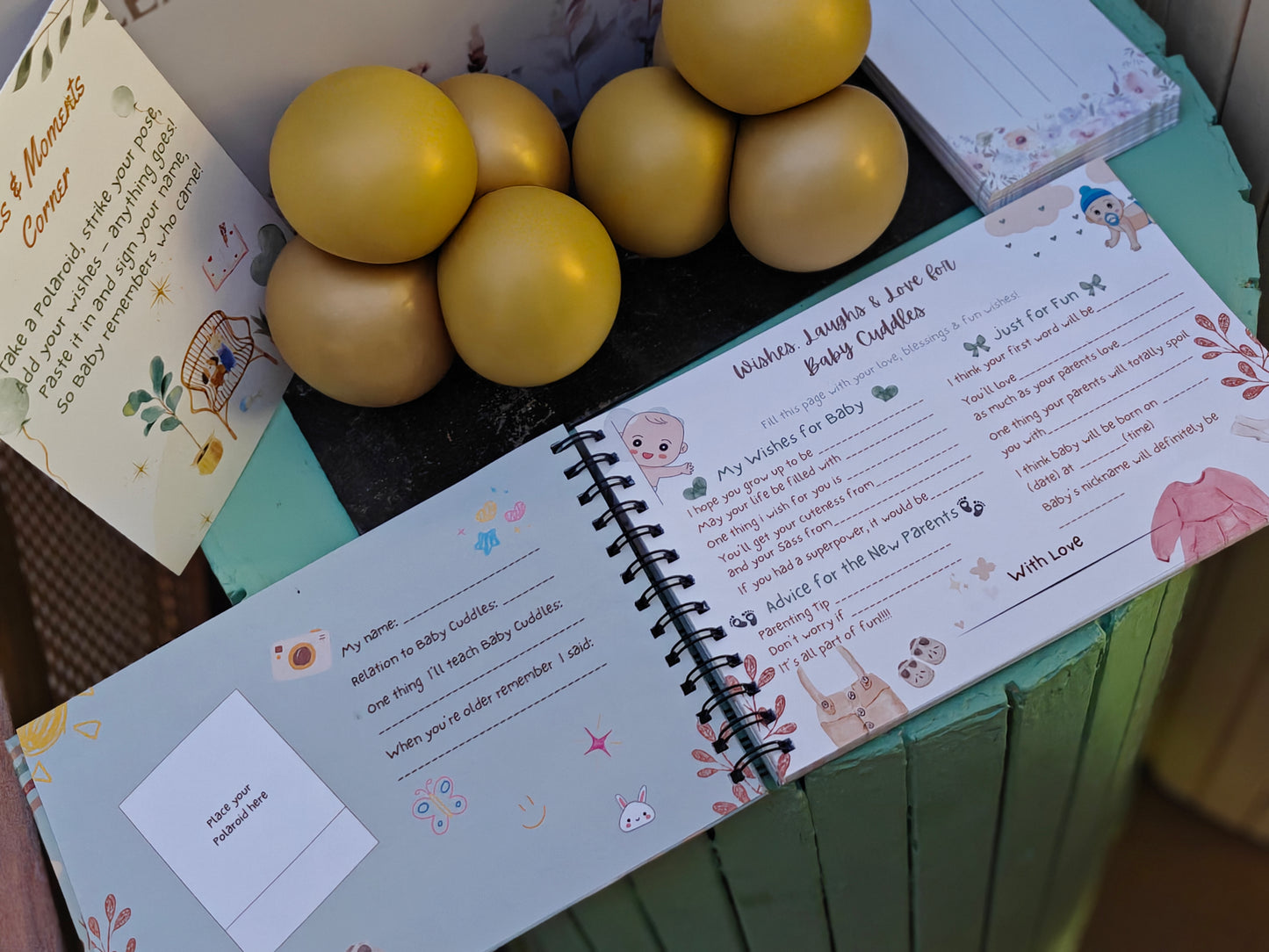 Baby shower wishes book kit
