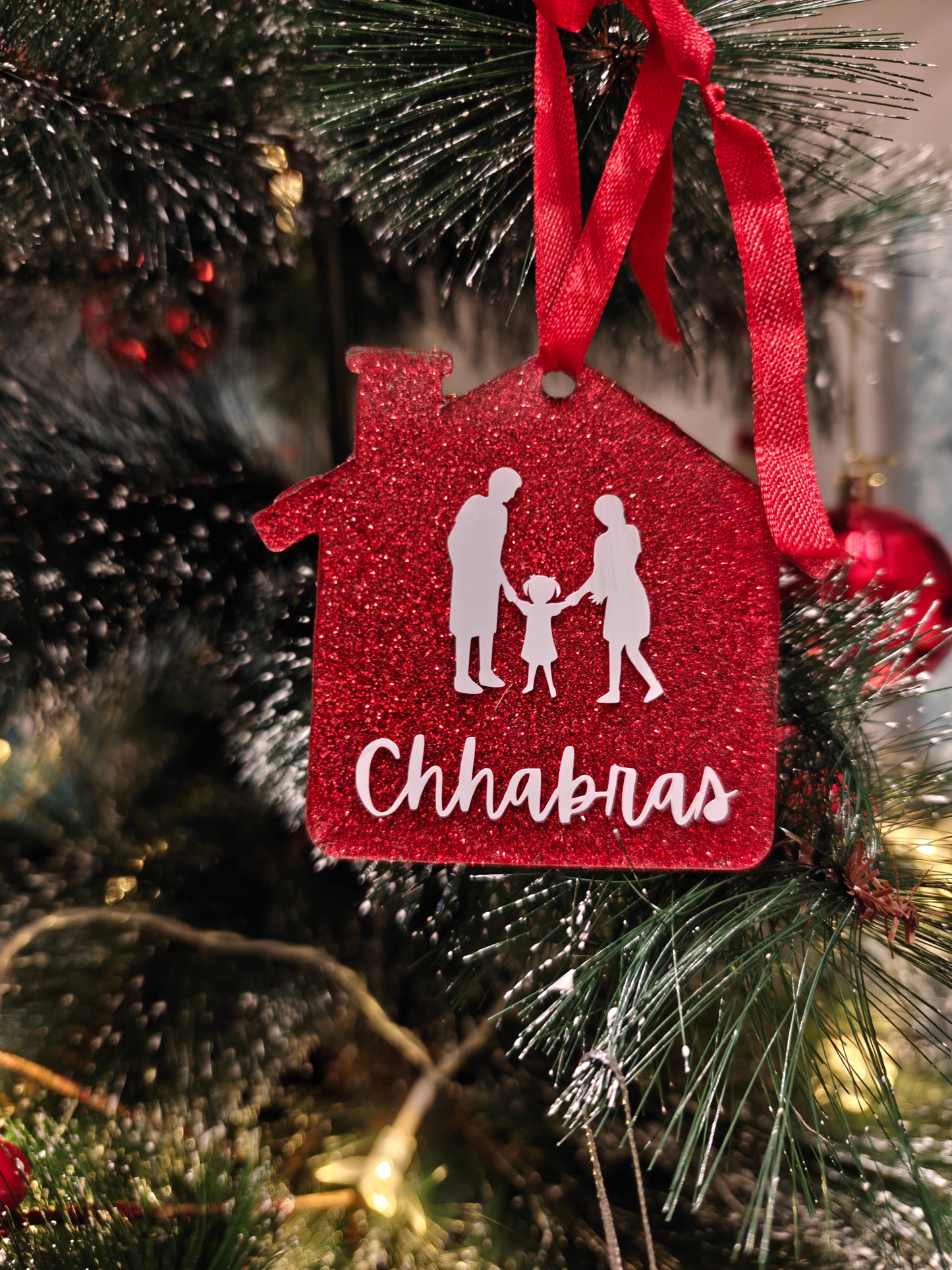 Personalised Family Hut Christmas Ornament