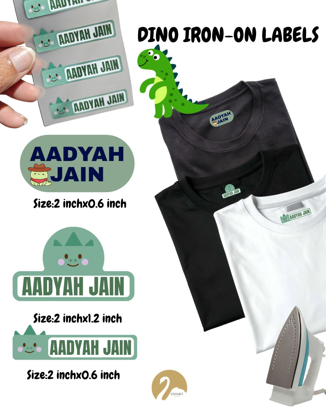 Customised Iron-On Name Labels for Clothes, Bags & more