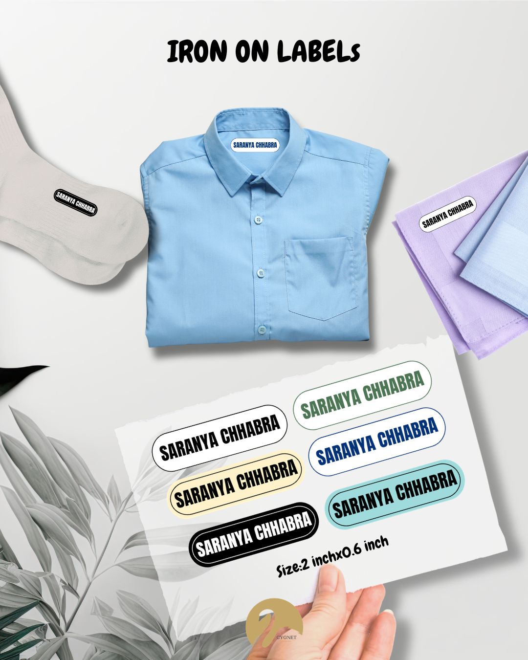 Customised Iron-On Name Labels for Clothes, Bags & more
