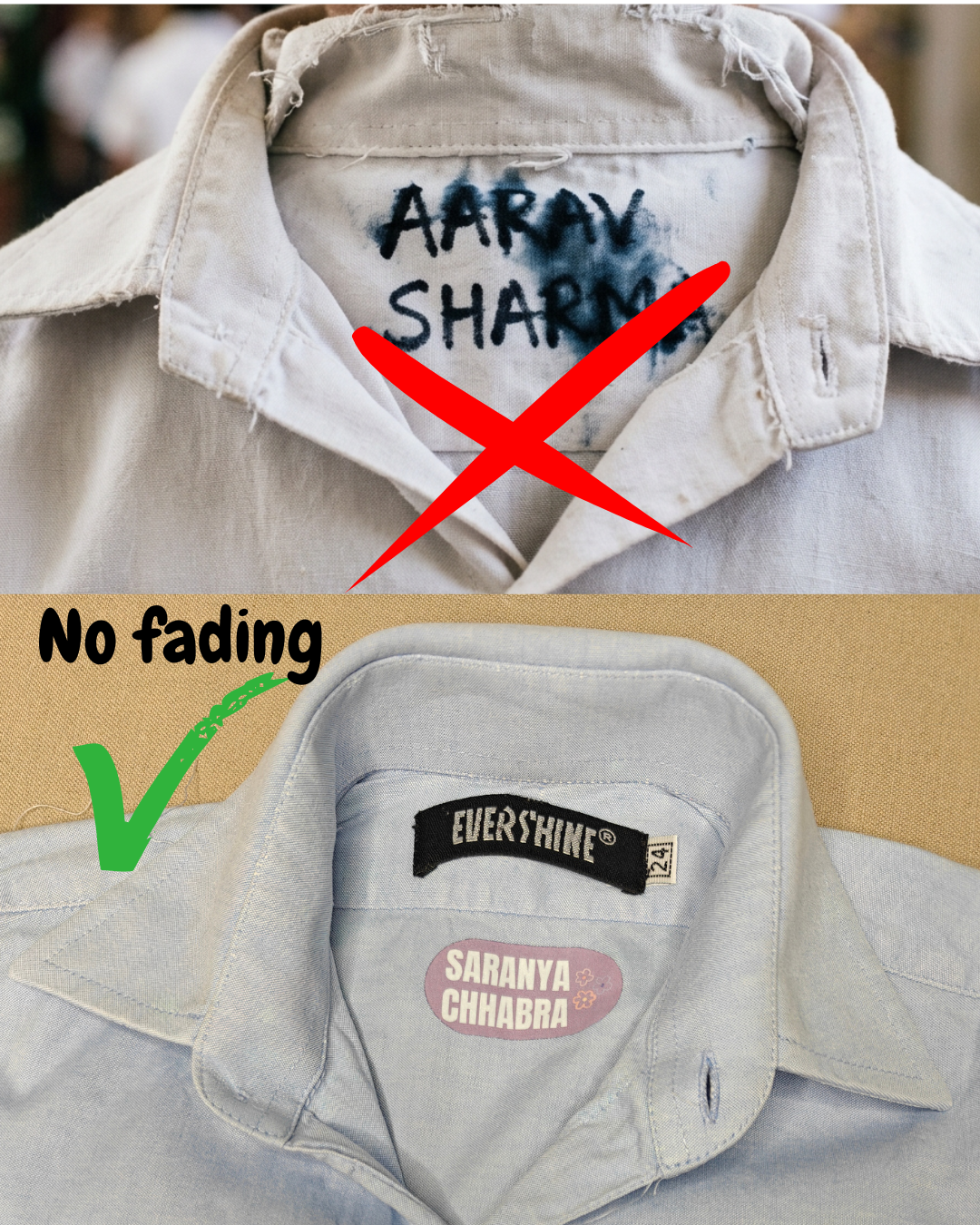 Customised Iron-On Name Labels for Clothes, Bags & more